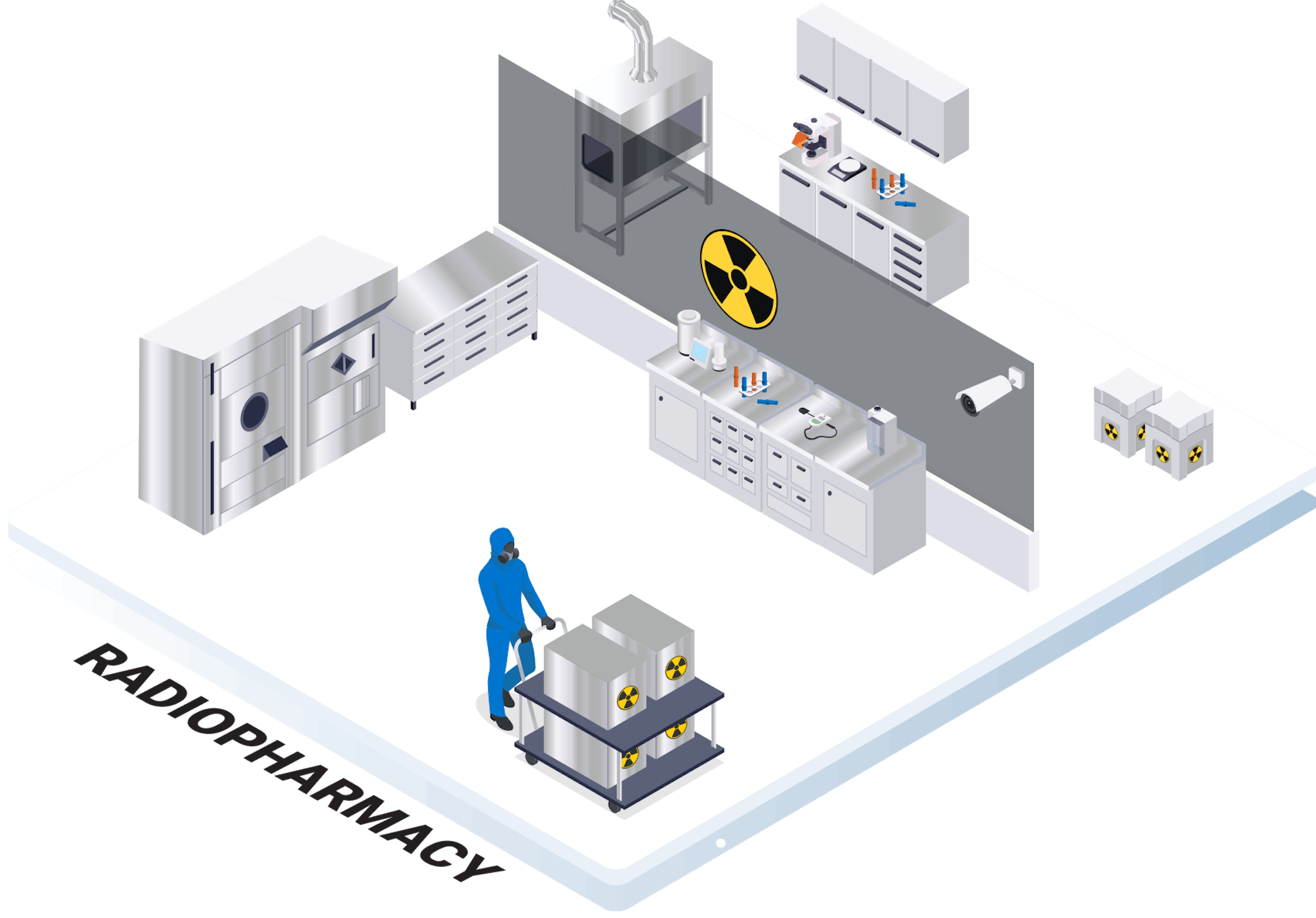 Radiopharmacy iso lab graphic