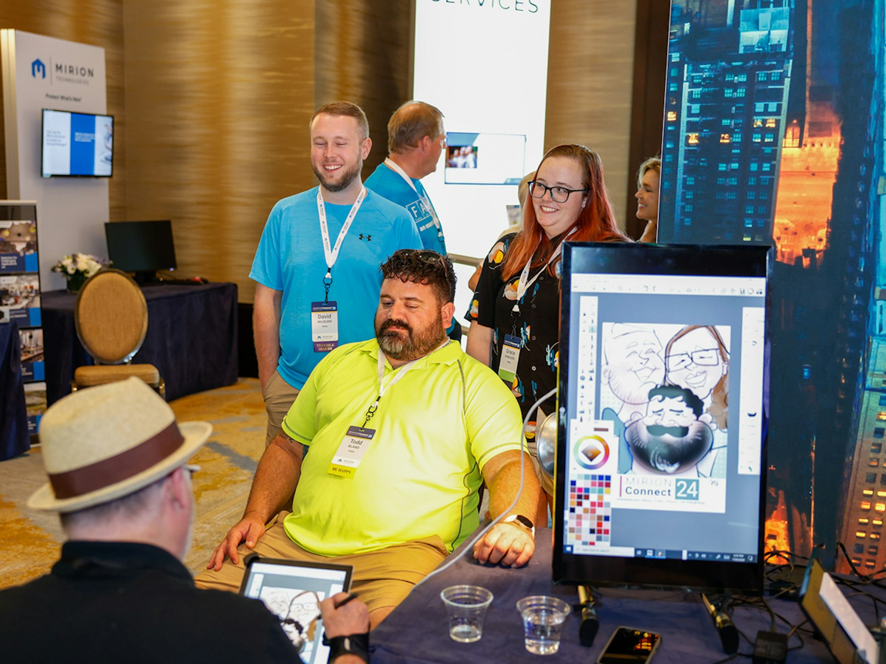 Welcome reception 5 caricature artist