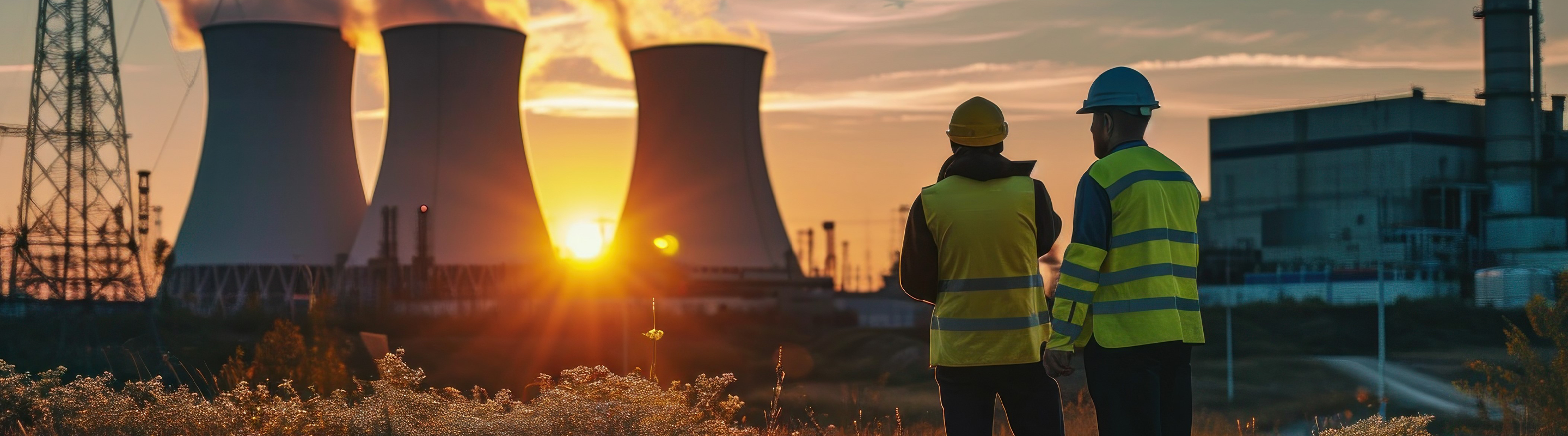 Men working nuclear power plant