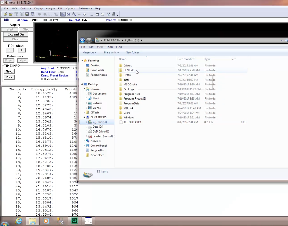 How to Export Genie 2000 Spectrum Data to Excel TN
