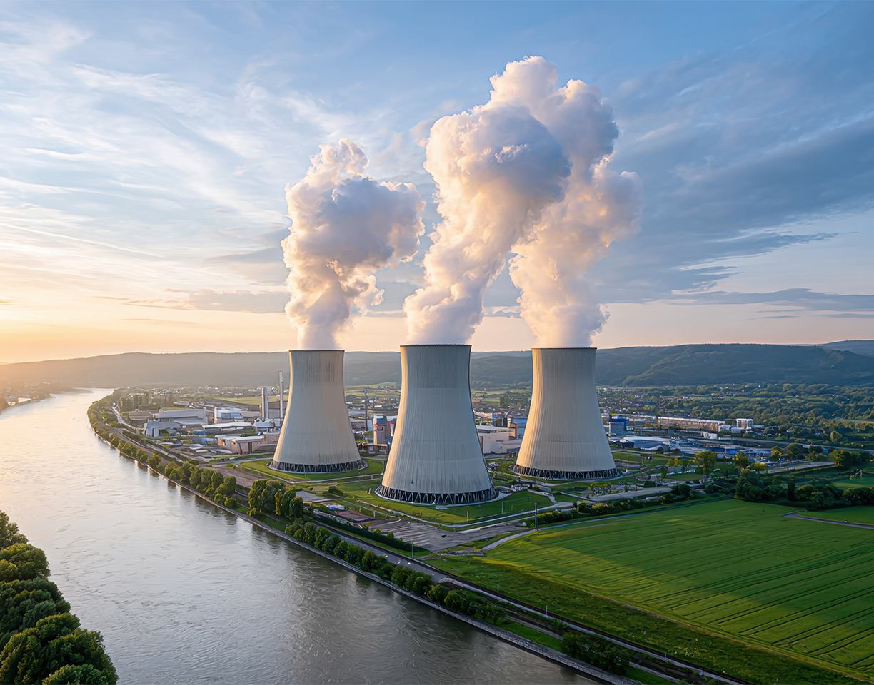 Nuclear power plants near river