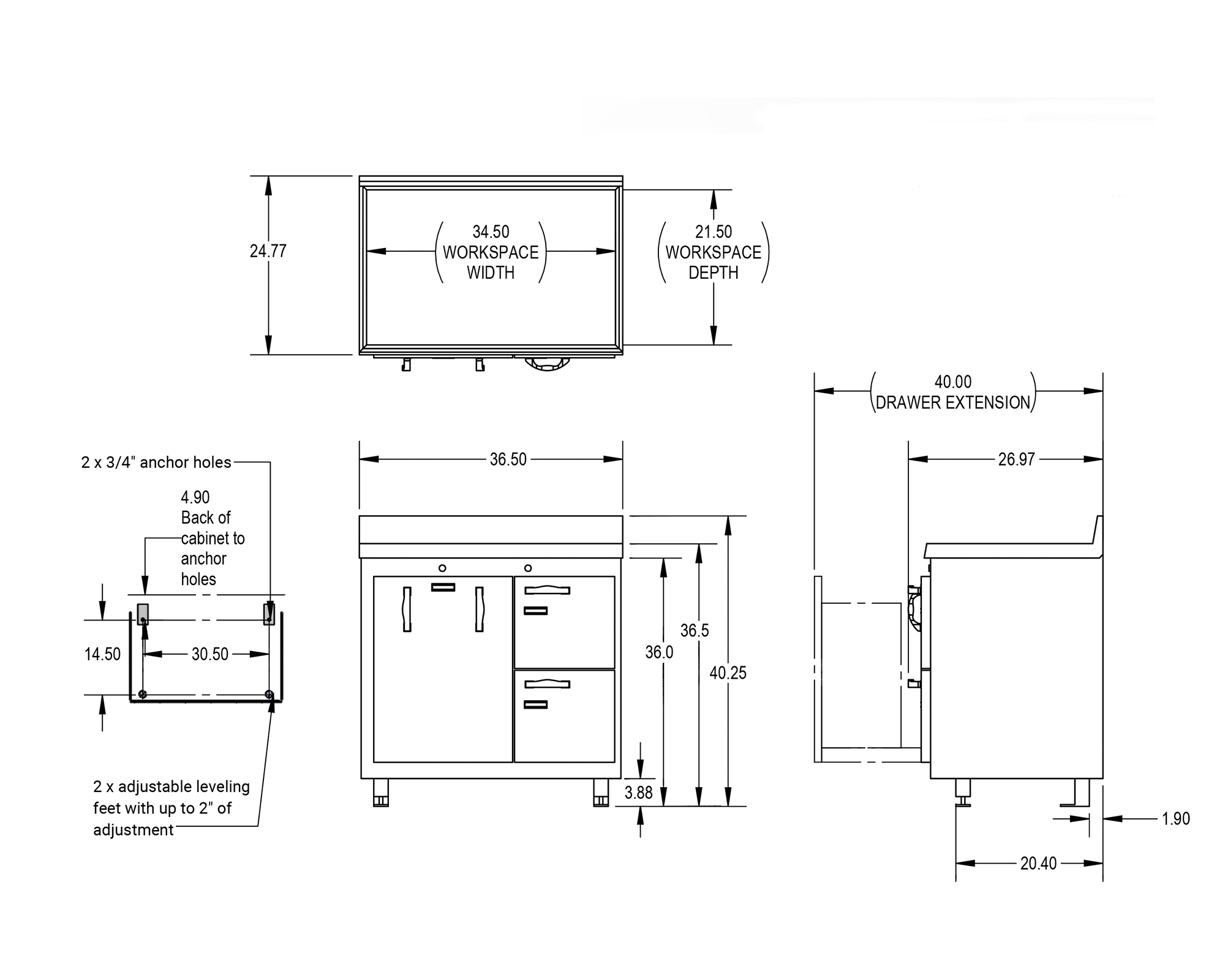 Lead lined generator and storage cabinet line art