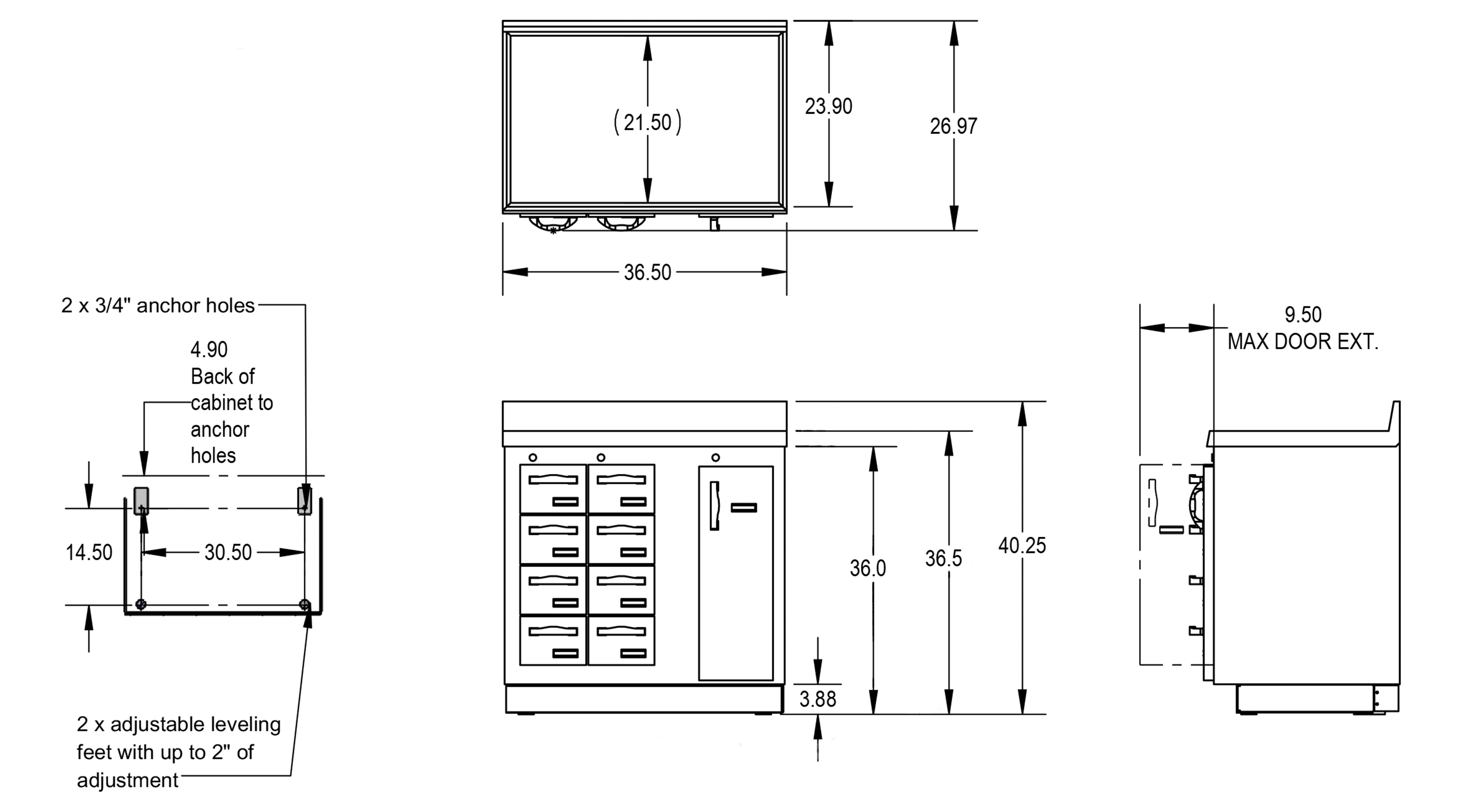 Lead lined phantom and storage cabinet schematics