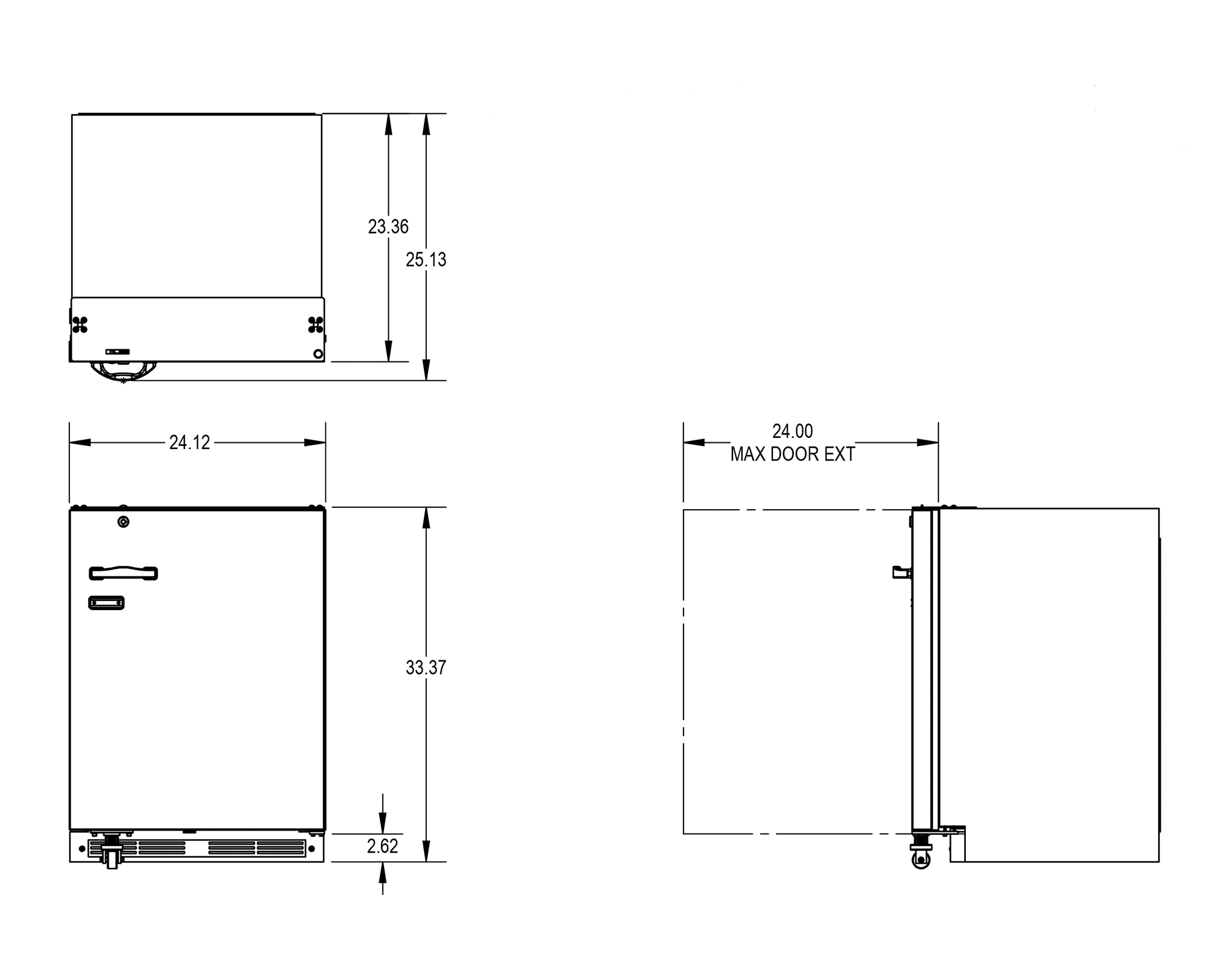 Lead lined refrigerator line art
